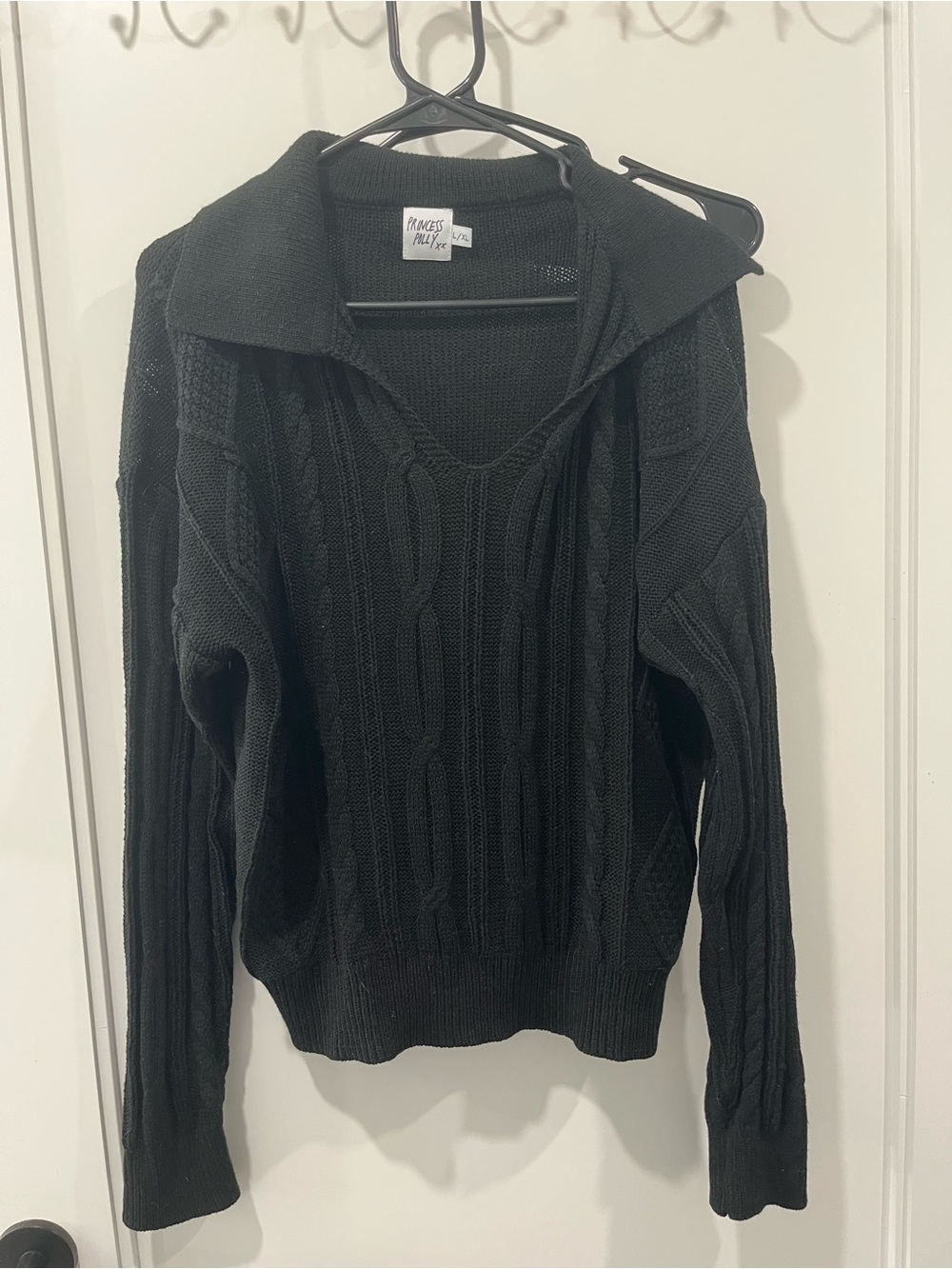 Princess Polly Black Knit V-Neck Sweater
